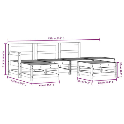 6 Piece Garden Lounge Set Impregnated Wood Pine