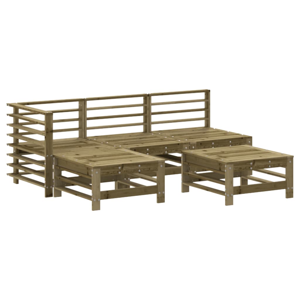 5 Piece Garden Lounge Set Impregnated Wood Pine