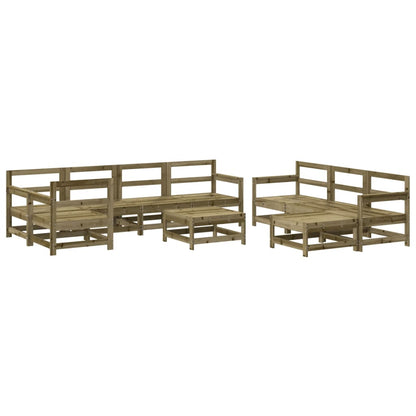 10 Piece Garden Lounge Set Impregnated Wood Pine