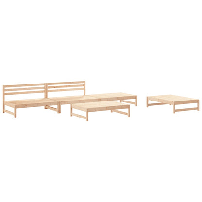 5 Piece Garden Lounge Set Solid Wood Pine