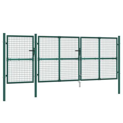 Mesh Garden Gate Green 400x175 cm Galvanised Steel