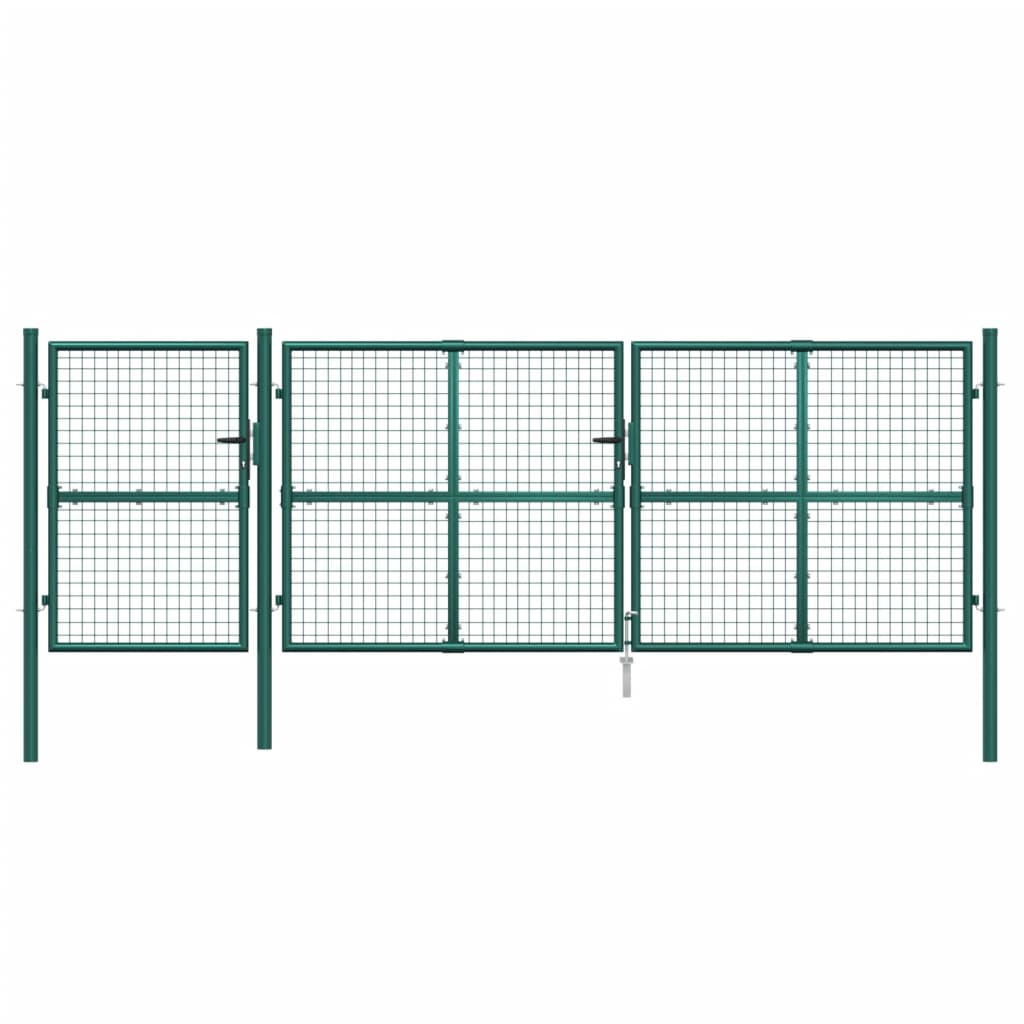 Mesh Garden Gate Green 400x175 cm Galvanised Steel