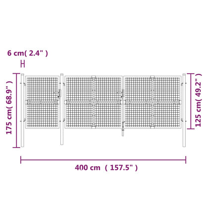 Mesh Garden Gate Green 400x175 cm Galvanised Steel