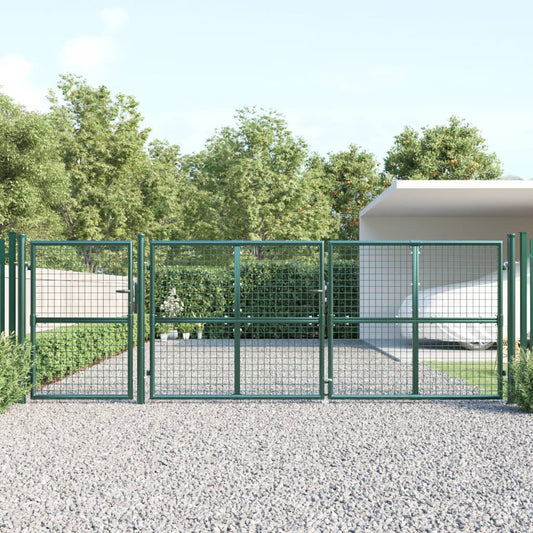 Mesh Garden Gate Green 400x175 cm Galvanised Steel