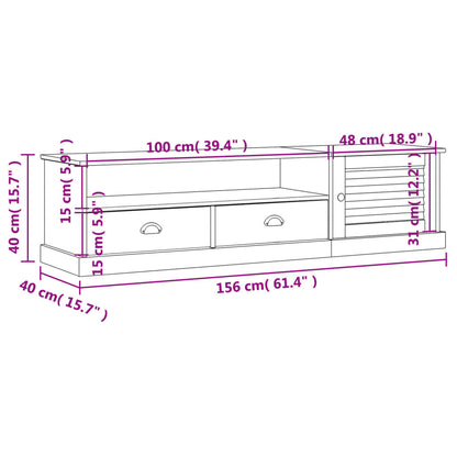 TV Cabinet VIGO 156x40x40 cm Solid Wood Pine