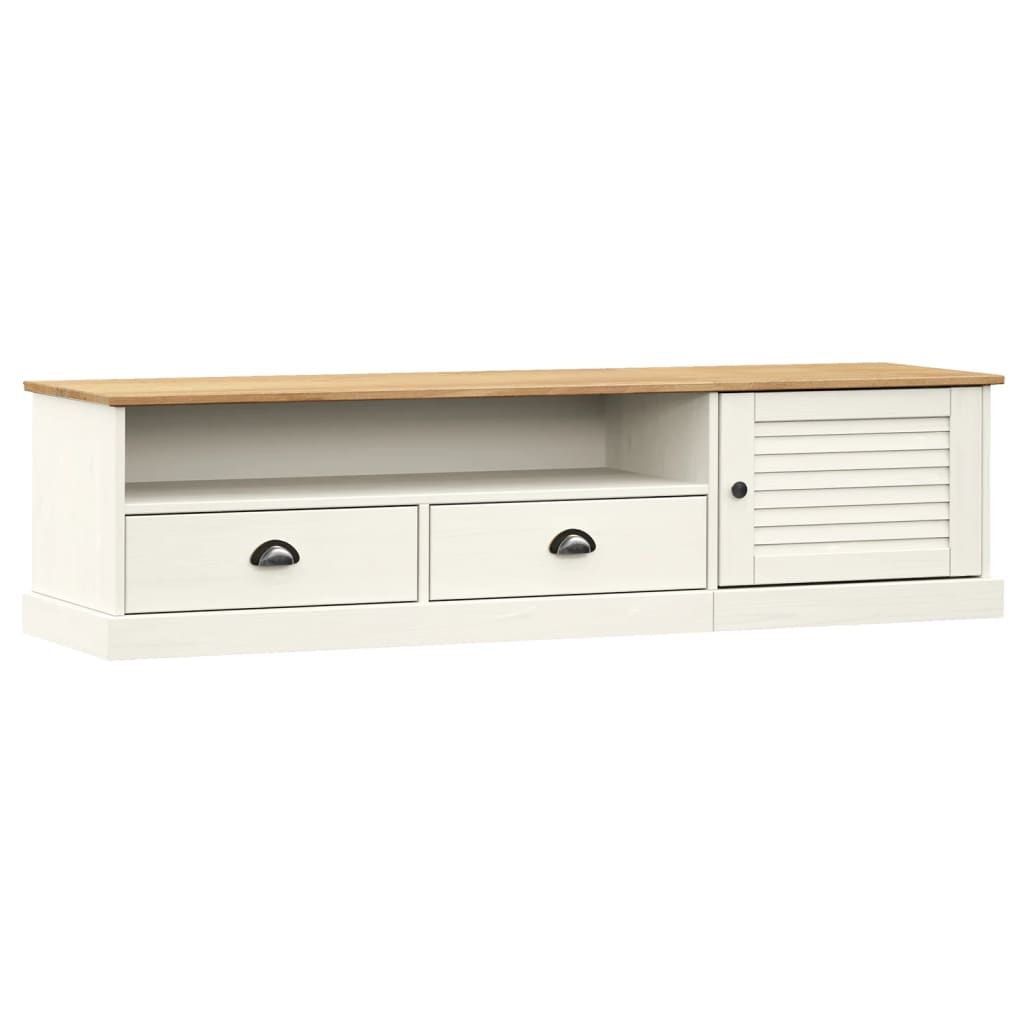 TV Cabinet VIGO White 156x40x40 cm Solid Wood Pine