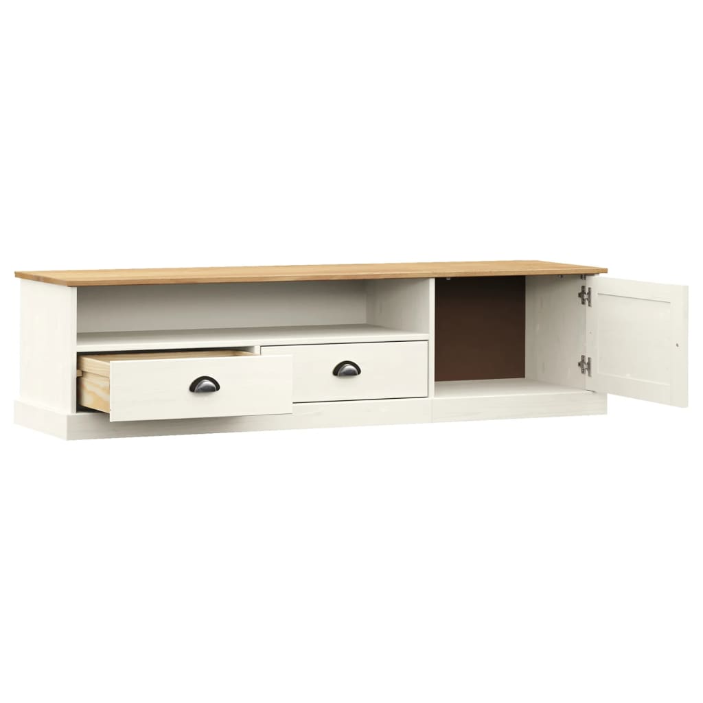 TV Cabinet VIGO White 156x40x40 cm Solid Wood Pine