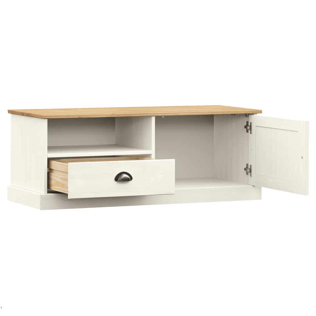 TV Cabinet VIGO White 106x40x40 cm Solid Wood Pine