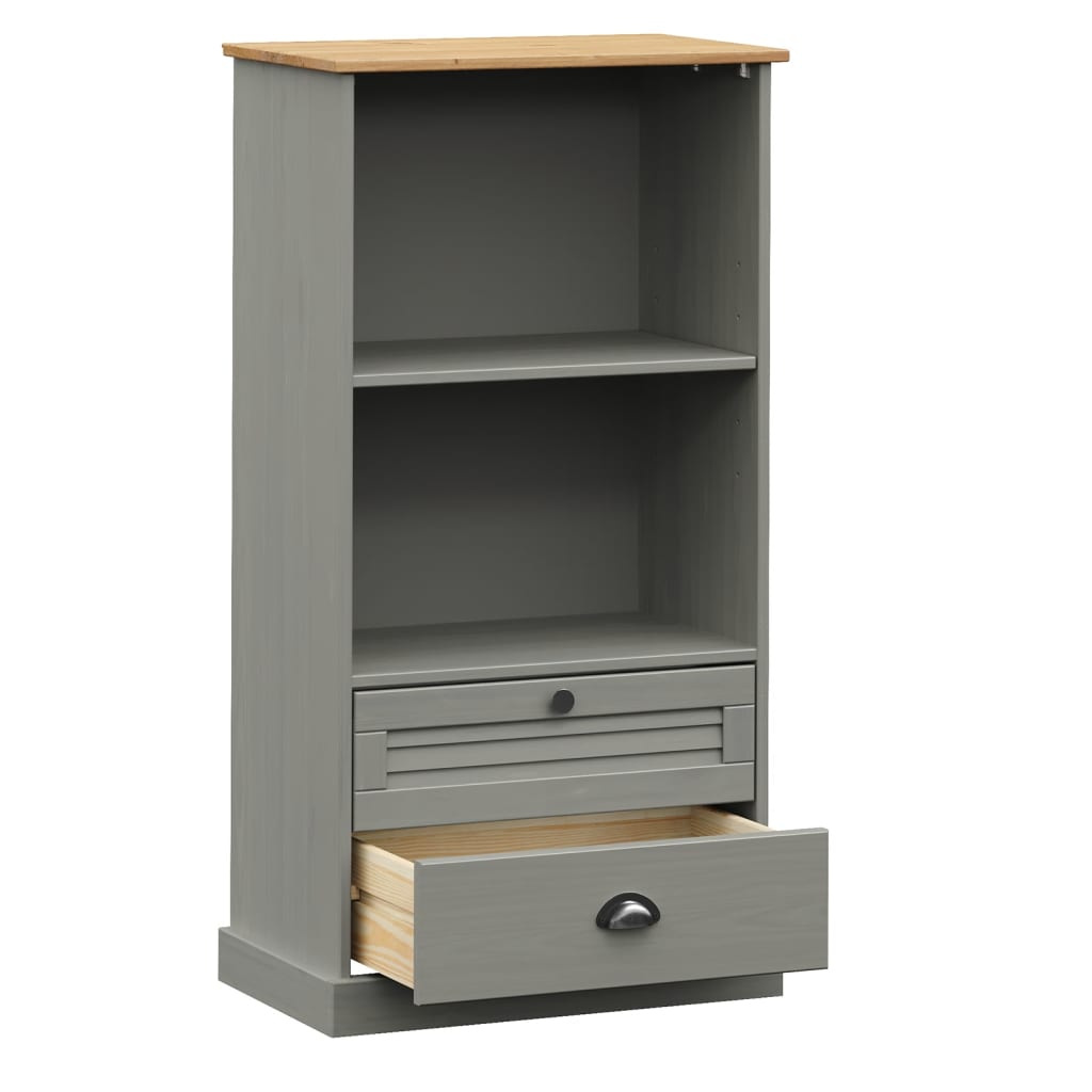 Bookcase VIGO Grey 60x35x114.5 cm Solid Wood Pine