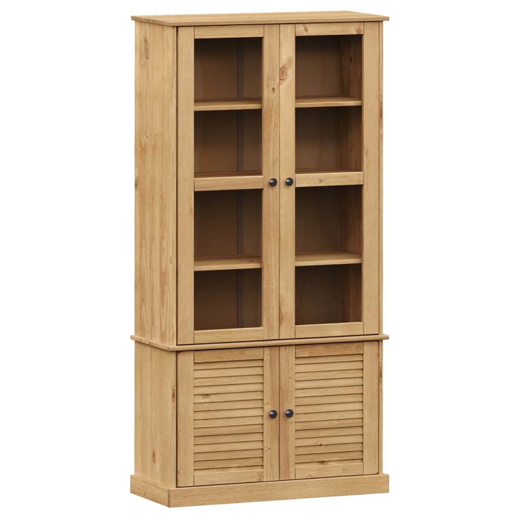 Glass Display Cabinet VIGO 85x35x170 cm Solid Wood Pine