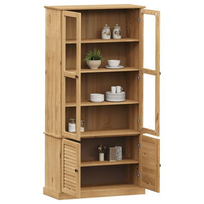 Glass Display Cabinet VIGO 85x35x170 cm Solid Wood Pine