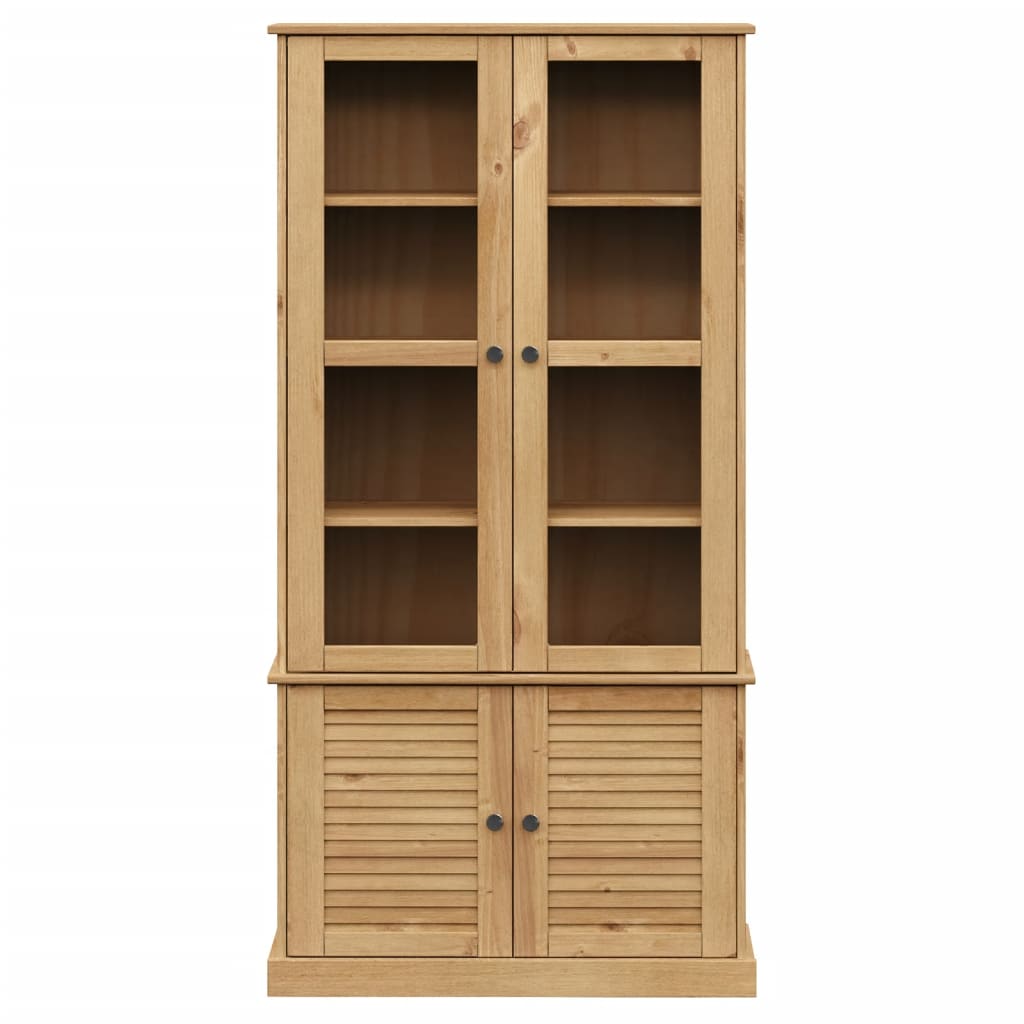 Glass Display Cabinet VIGO 85x35x170 cm Solid Wood Pine