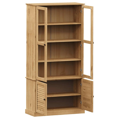 Glass Display Cabinet VIGO 85x35x170 cm Solid Wood Pine