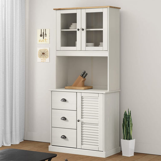 Dresser Top VIGO White 78x30x100 cm Solid Wood Pine