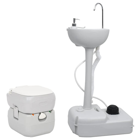 Portable Camping Toilet and Handwash Stand Set