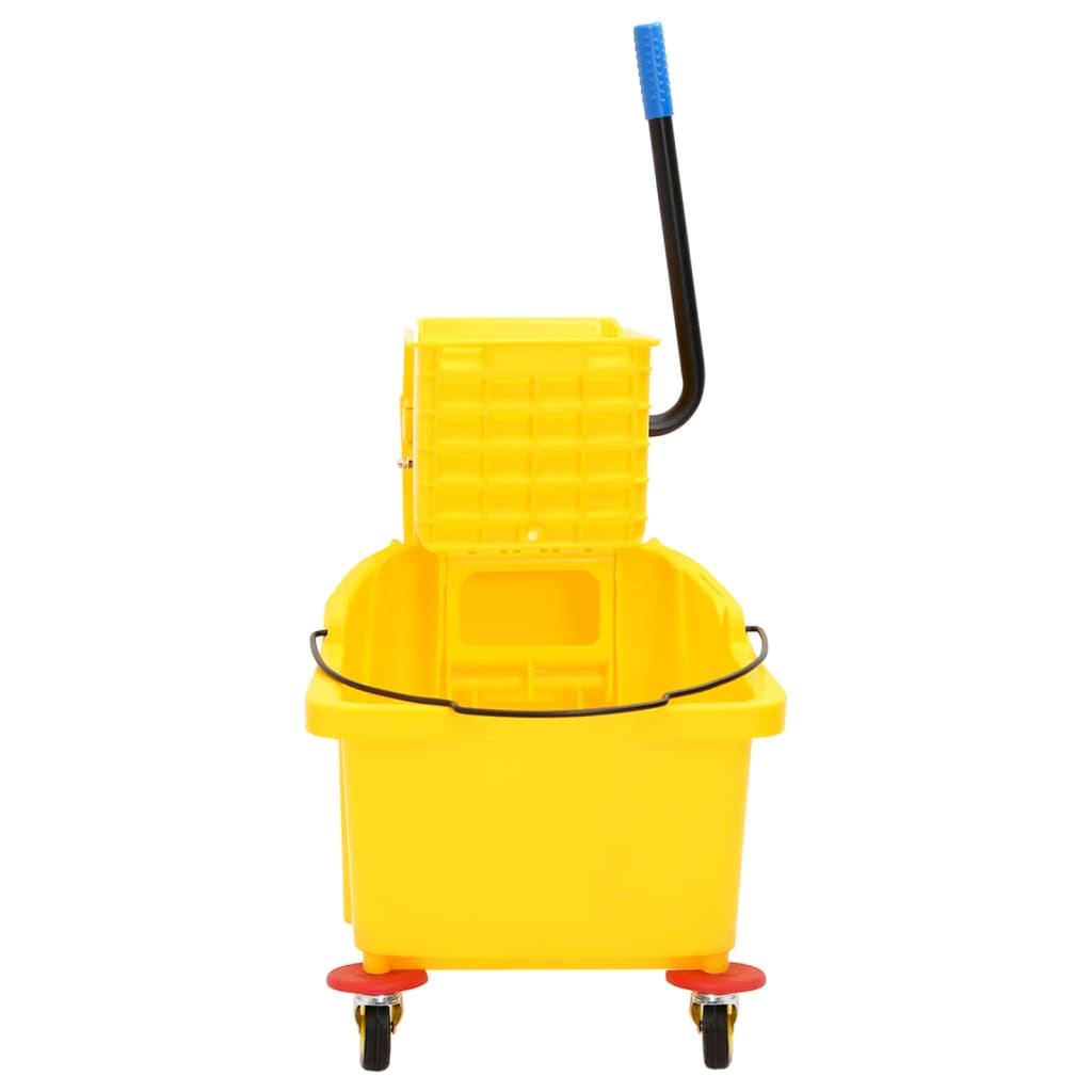 Mop Bucket with Wringer and Wheels Yellow 36 L Polypropylene