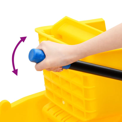 Mop Bucket with Wringer and Wheels Yellow 36 L Polypropylene