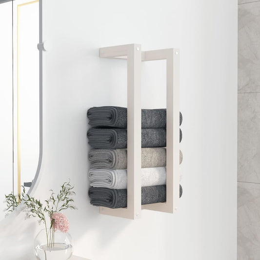 Towel Rack White 23x18x60 cm Solid Wood Pine