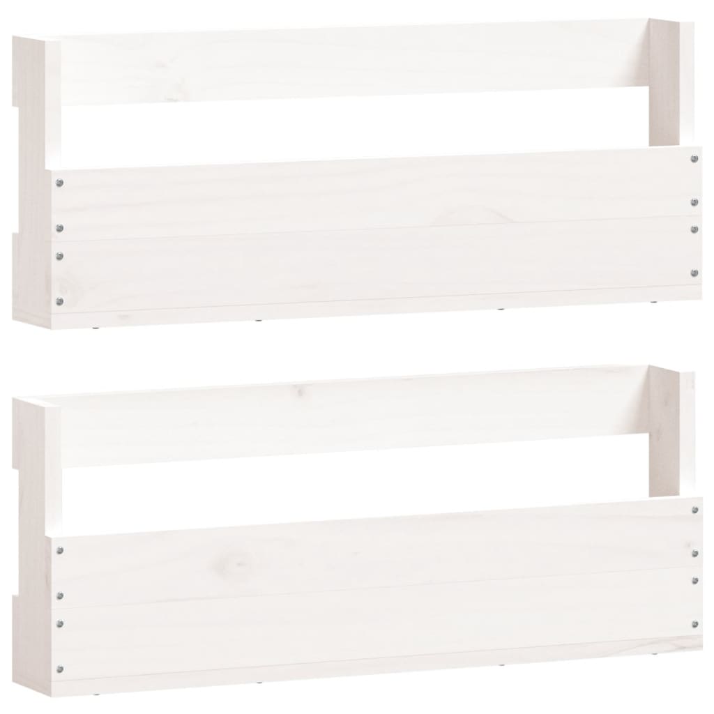 Wall-mounted Shoe Racks 2 pcs White 59x9x23 cm Solid Wood Pine