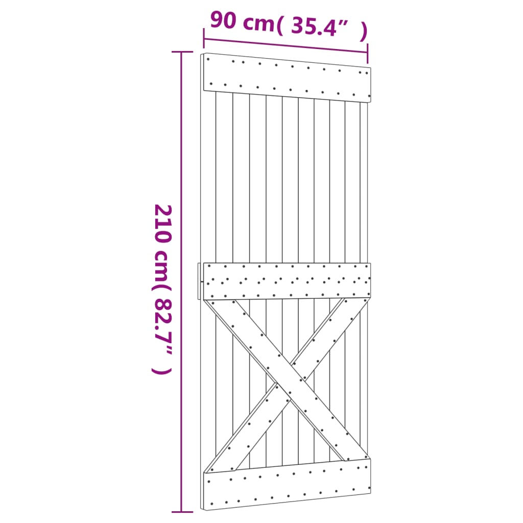 Door NARVIK 90x210 cm Solid Wood Pine