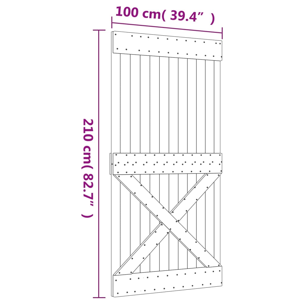 Door NARVIK 100x210 cm Solid Wood Pine