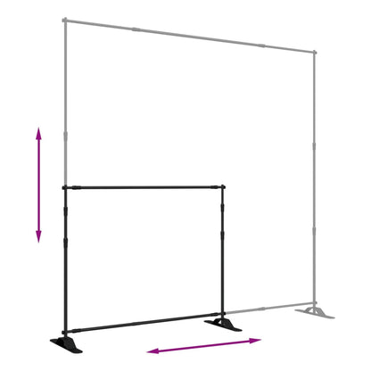 Backdrop Stands 2 pcs Black 254x243 cm Steel