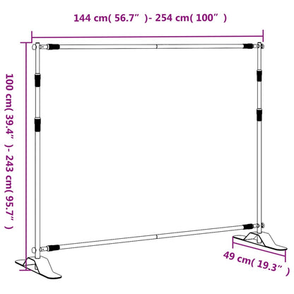 Backdrop Stands 2 pcs Black 254x243 cm Steel