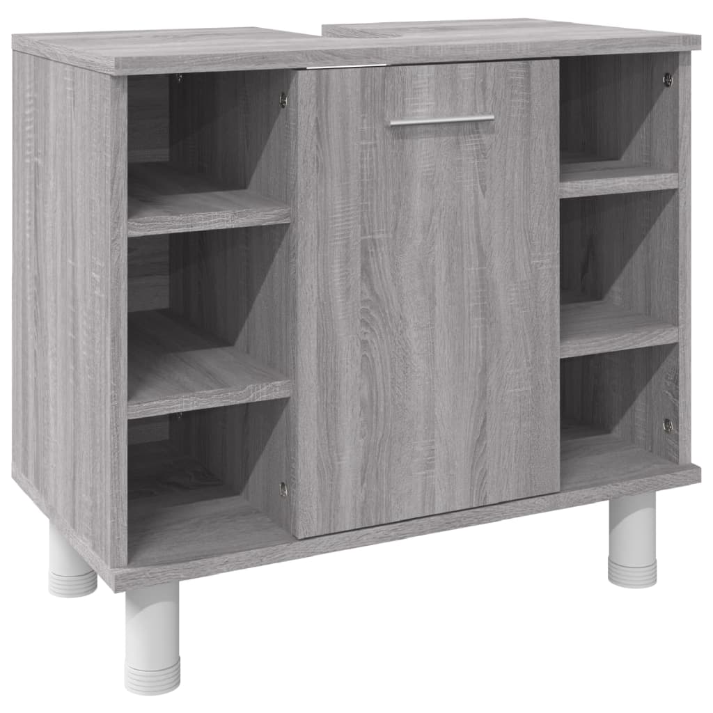 3 Piece Bathroom Cabinet Set Grey Sonoma Engineered Wood