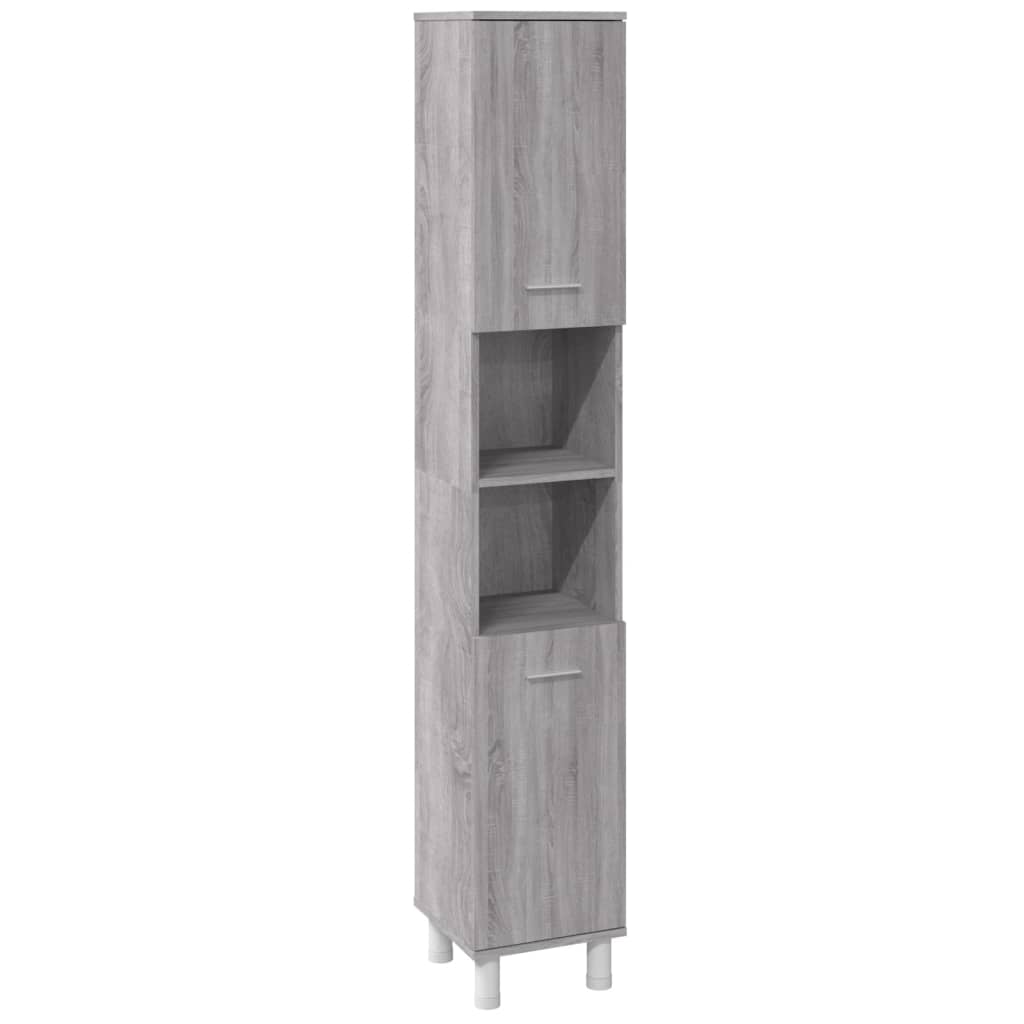 3 Piece Bathroom Cabinet Set Grey Sonoma Engineered Wood