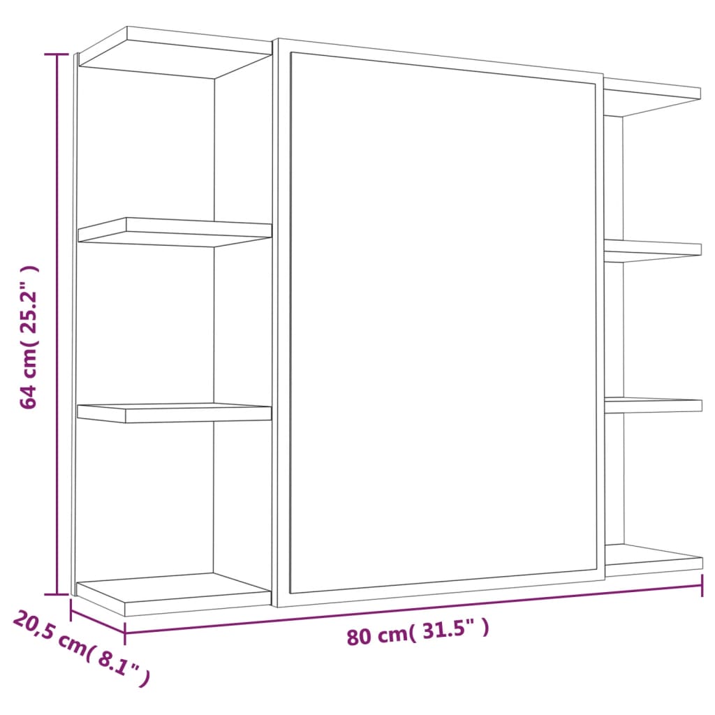 3 Piece Bathroom Cabinet Set Grey Sonoma Engineered Wood