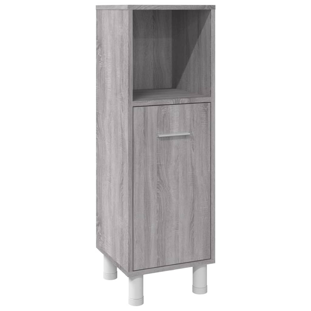 3 Piece Bathroom Cabinet Set Grey Sonoma Engineered Wood