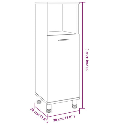 3 Piece Bathroom Cabinet Set Grey Sonoma Engineered Wood