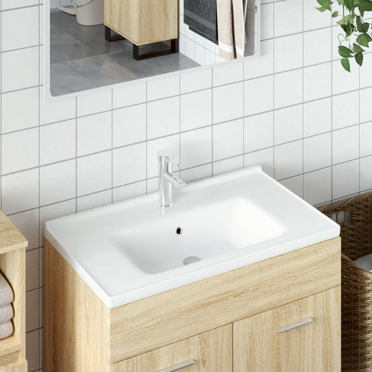 Bathroom Sink White 81x48x19.5 cm Rectangular Ceramic