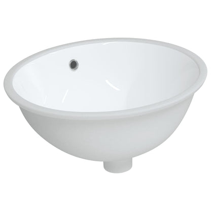 Bathroom Sink White 47x39x21 cm Oval Ceramic