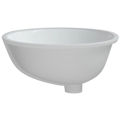 Bathroom Sink White 47x39x21 cm Oval Ceramic