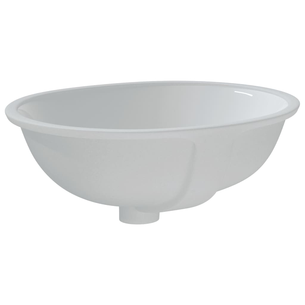 Bathroom Sink White 49x40.5x21 cm Oval Ceramic