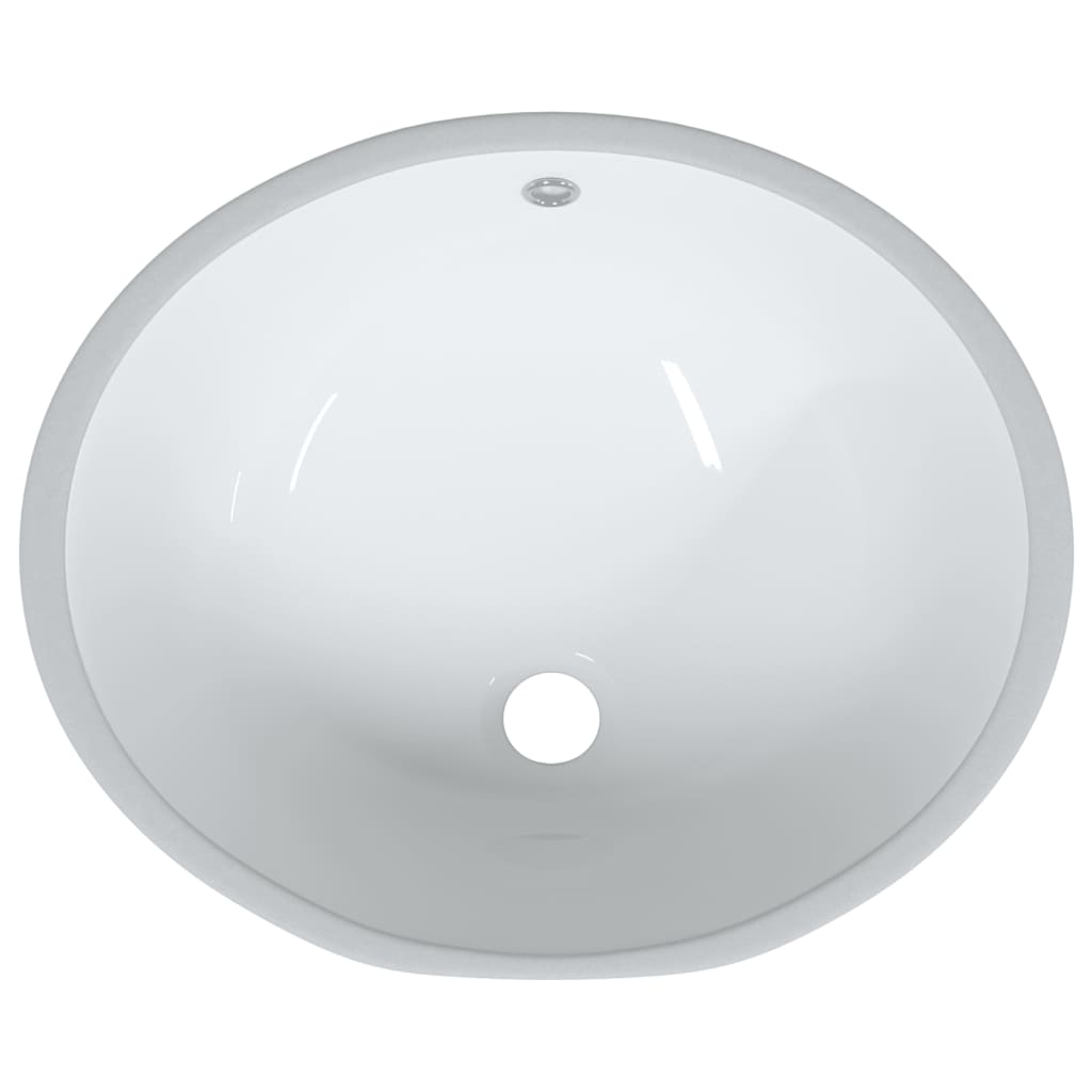 Bathroom Sink White 49x40.5x21 cm Oval Ceramic