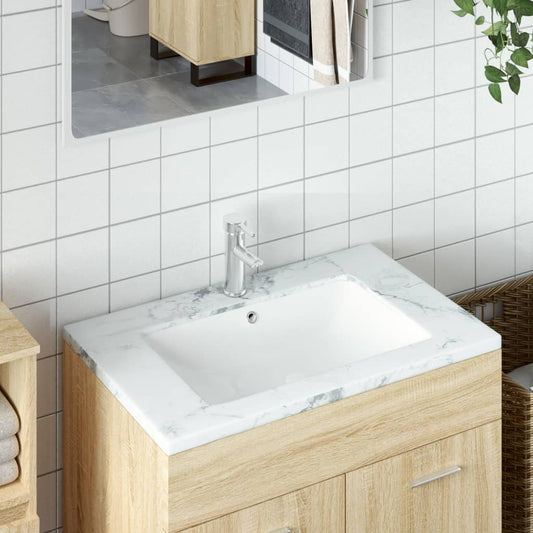 Bathroom Sink White 55.5x37.5x19 cm Rectangular Ceramic