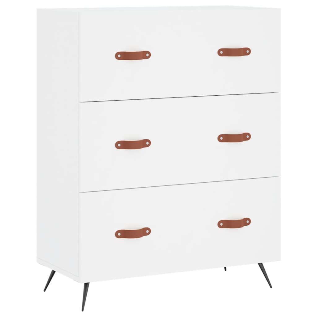 Chest of Drawers White 69.5x34x90 cm Engineered Wood