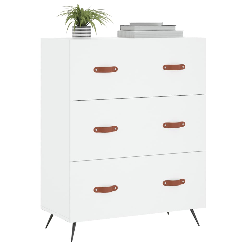 Chest of Drawers White 69.5x34x90 cm Engineered Wood