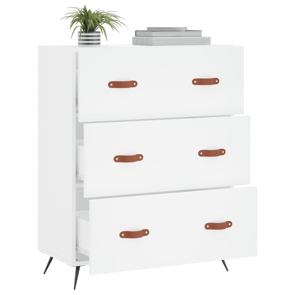 Chest of Drawers White 69.5x34x90 cm Engineered Wood