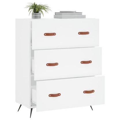 Chest of Drawers White 69.5x34x90 cm Engineered Wood