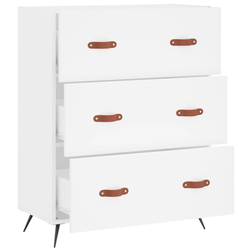 Chest of Drawers White 69.5x34x90 cm Engineered Wood