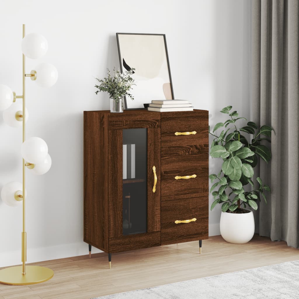 Sideboard Brown Oak 69.5x34x90 cm Engineered Wood