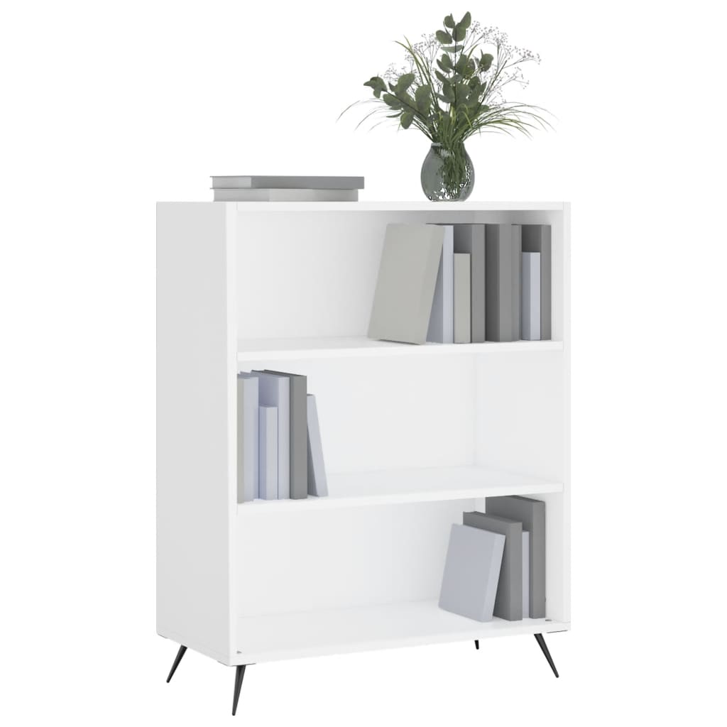 Bookcase White 69.5x32.5x90 cm Engineered Wood