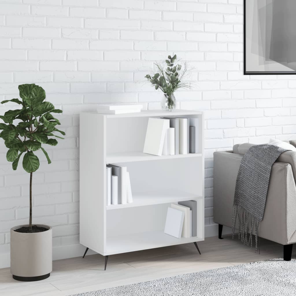 Bookcase White 69.5x32.5x90 cm Engineered Wood