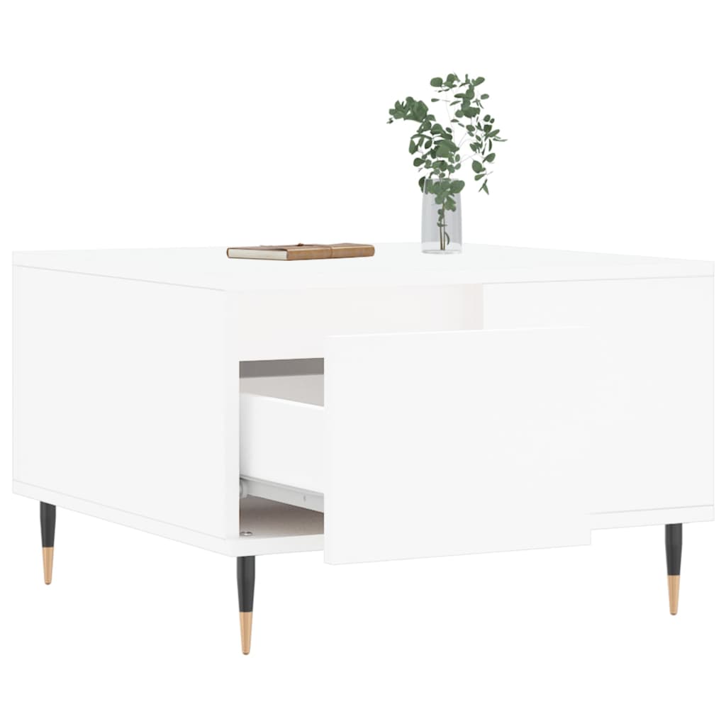 Coffee Table White 55x55x36.5 cm Engineered Wood