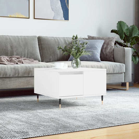 Coffee Table White 55x55x36.5 cm Engineered Wood