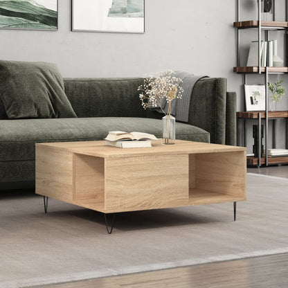 Coffee Table Sonoma Oak 80x80x36.5 cm Engineered Wood