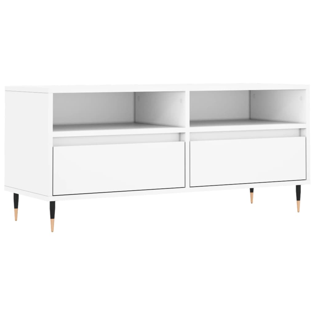 TV Cabinet White 100x34.5x44.5 cm Engineered Wood